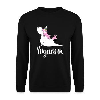 Licorne de yoga - Sweat-shirt Unisexe - noir - Devant - Alina (178cm) & Michal (187cm)