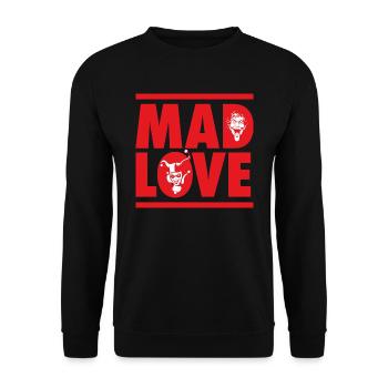 DC Comics Originals Joker Harley Quinn Mad Love - Unisex Pullover - Schwarz - Vorne - Alina (178cm) & Michal (187cm)