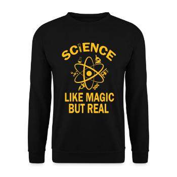 La science comme la magie mais le vrai professeur de sciences rétro - Sweat-shirt Unisexe - noir - Devant - Alina (178cm) & Michal (187cm)