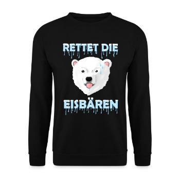Rettet die Eisbären - Unisex Pullover - Schwarz - Vorne - Alina (178cm) & Michal (187cm)