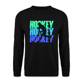 Feldhockey Spieler Hockeyspieler Jungen Hockey - Unisex Pullover - Schwarz - Vorne - Alina (178cm) & Michal (187cm)