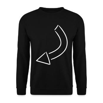 Pfeil Zeichnung Skizze weiß - Unisex Pullover - Schwarz - Vorne - Alina (178cm) & Michal (187cm)