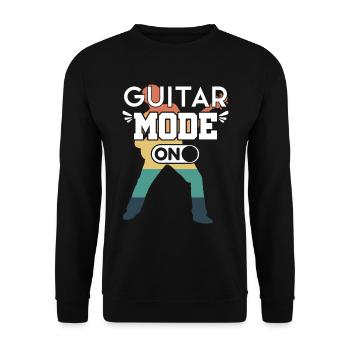 Gitarre Spruch Modus - Unisex Pullover - Schwarz - Vorne - Alina (178cm) & Michal (187cm)