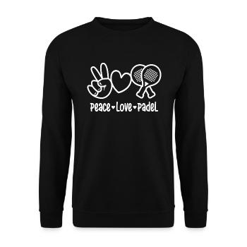 Peace Love Padel Femmes Filles Padel Joueur - Sweat-shirt Unisexe - noir - Devant - Alina (178cm) & Michal (187cm)
