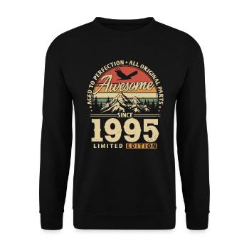 Great since 1995 - Unisex Sweatshirt - black - Front - Alina (178cm) & Michal (187cm)