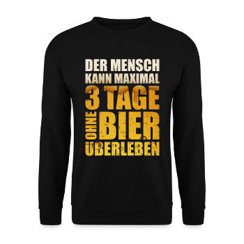 BIER SAUFEN MALLORCA IBIZA BIERGARTEN BIERSHIRT - Unisex Pullover - Schwarz - Vorne - Alina (178cm) & Michal (187cm)