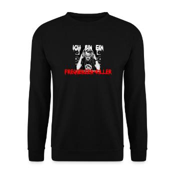 Ich bin ein Frequenzen-Killer (Tontechniker Shirt) - Unisex Pullover - Schwarz - Vorne - Alina (178cm) & Michal (187cm)