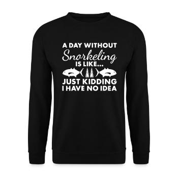 Snorkeler Une journée sans snorkeling - Sweat-shirt Unisexe - noir - Devant - Alina (178cm) & Michal (187cm)