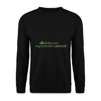 süchtig vom Vegetarischen - Unisex Pullover - Schwarz - Vorne - Alina (178cm) & Michal (187cm)
