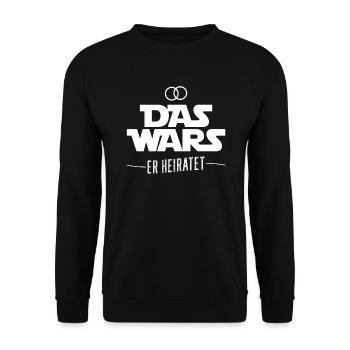 Das Wars er heiratet | JGA T-Shirt - Unisex Pullover - Schwarz - Vorne - Alina (178cm) & Michal (187cm)