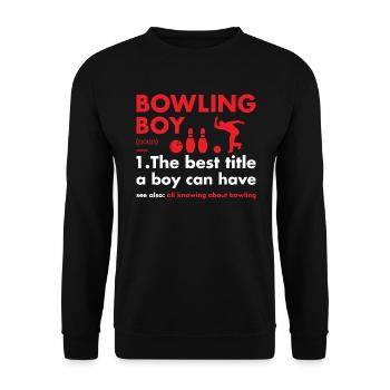 Sport Boy Definition Bowling - Unisex Pullover - Schwarz - Vorne - Alina (178cm) & Michal (187cm)