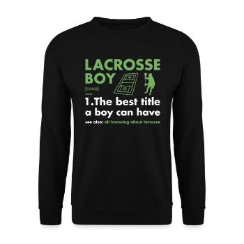 Sport Boy Définition Lacrosse - Sweat-shirt Unisexe - noir - Devant - Alina (178cm) & Michal (187cm)