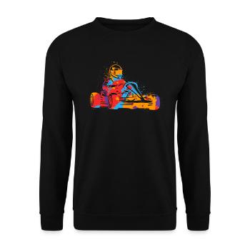 Kart Racing Colorful Go Karts Motorsport Go-Kart - Unisex Sweatshirt - black - Front - Alina (178cm) & Michal (187cm)