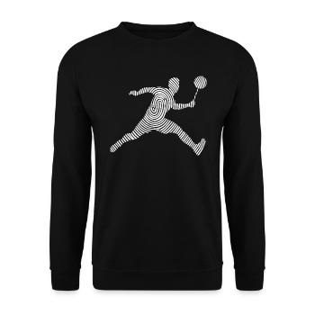 Badminton player badminton fingerprint badminton - Unisex Sweatshirt - black - Front - Alina (178cm) & Michal (187cm)