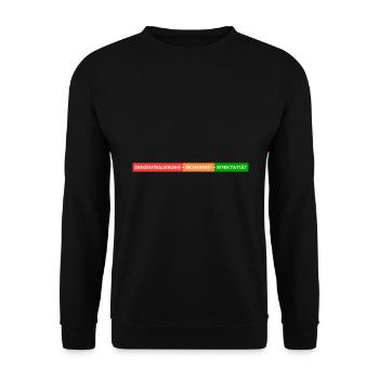 Denzentralierung-Sicherheit - Unisex Pullover - Schwarz - Vorne - Alina (178cm) & Michal (187cm)