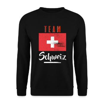 Suisse team T-shirt cadeau de chemise - Sweat-shirt Unisexe - noir - Devant - Alina (178cm) & Michal (187cm)