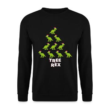 T-REX t-shirt gift Christmas - Unisex Sweatshirt - black - Front - Alina (178cm) & Michal (187cm)