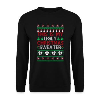 Christmas 2018 t-shirt Gift Santa - Unisex Sweatshirt - black - Front - Alina (178cm) & Michal (187cm)