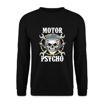 Motorcycle Gift Skulls Biker Psycho - Unisex Sweatshirt - black - Front - Alina (178cm) & Michal (187cm)