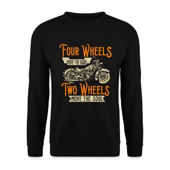 Motorrad Geschenk Zweiräder Motoren lustig - Unisex Pullover - Schwarz - Vorne - Alina (178cm) & Michal (187cm)