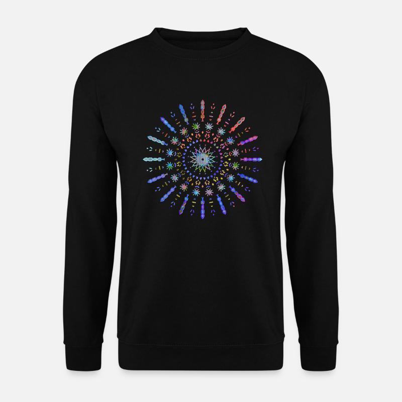Mandala Yoga tribal Sonne strahlend blau bunt - Unisex Pullover - Schwarz