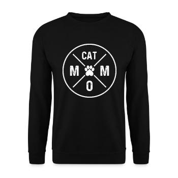 Chat Maman Chats Maman Coeur Patte Chat Maman - Sweat-shirt Unisexe - noir - Devant - Alina (178cm) & Michal (187cm)