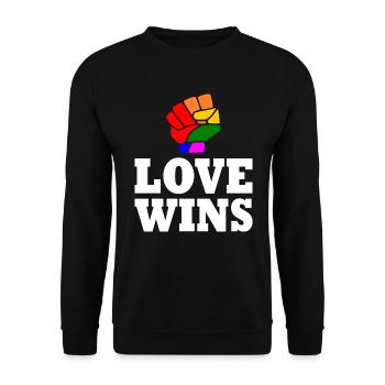 Love wins - Unisex Sweatshirt - black - Front - Alina (178cm) & Michal (187cm)