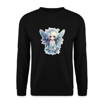 Petite fée des glaces avec couronne de fleurs - Sweat-shirt Unisexe - noir - Devant - Alina (178cm) & Michal (187cm)