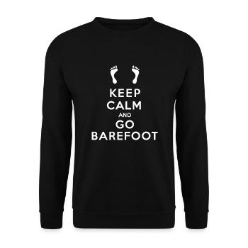 Gardez le calme et allez BAREFOOT - Sweat-shirt Unisexe - noir - Devant - Alina (178cm) & Michal (187cm)