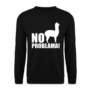 Cool Alpaca No Prob Lama Meme Fun Dire - Sweat-shirt Unisexe - noir - Devant - Alina (178cm) & Michal (187cm)