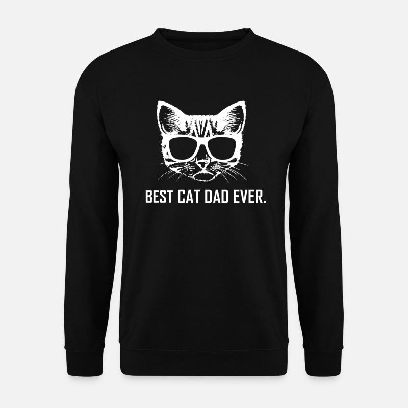 Best cat dad ever Katzenmotiv Geschenk Katzenpapa - Unisex Pullover - Schwarz
