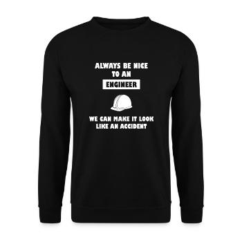 Engineer Engineer Engineer Saying Humor Funny - Unisex Sweatshirt - black - Front - Alina (178cm) & Michal (187cm)