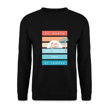 ST-BART , ST-MALO, ST-TROPEZ - Unisex Pullover - Schwarz - Vorne - Alina (178cm) & Michal (187cm)