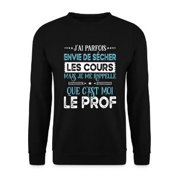 Idée cadeau enseignant, humour éducation scolaire - Sweat-shirt Unisexe - noir - Devant - Alina (178cm) & Michal (187cm)