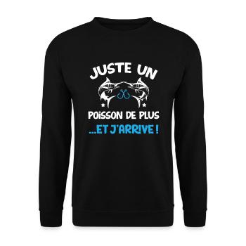 Pêcheur idée cadeau Pêche Citations Humour passion - Sweat-shirt Unisexe - noir - Devant - Alina (178cm) & Michal (187cm)