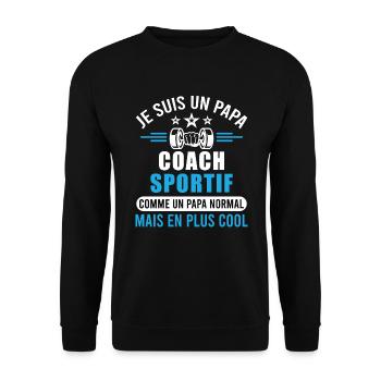 Coach sportif, idée cadeau entraîneur. Coaching - Sweat-shirt Unisexe - noir - Devant - Alina (178cm) & Michal (187cm)