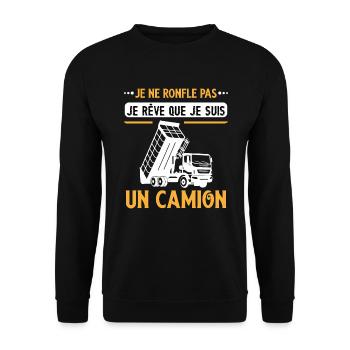 Routier humour métier idée cadeau poids lourd - Sweat-shirt Unisexe - noir - Devant - Alina (178cm) & Michal (187cm)