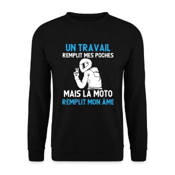 Motard idée cadeau Passion moto humour citations - Sweat-shirt Unisexe - noir - Devant - Alina (178cm) & Michal (187cm)