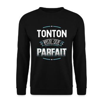 Tonton, idée cadeau citation humour famille drôle - Sweat-shirt Unisexe - noir - Devant - Alina (178cm) & Michal (187cm)