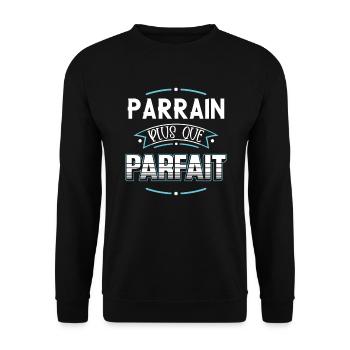 Parrain idée cadeau famille humour citation - Sweat-shirt Unisexe - noir - Devant - Alina (178cm) & Michal (187cm)