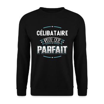 Célibataire idée cadeau Couple Humour Citation - Sweat-shirt Unisexe - noir - Devant - Alina (178cm) & Michal (187cm)