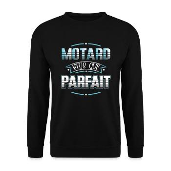 Motard idée cadeau Passion moto humour citations - Sweat-shirt Unisexe - noir - Devant - Alina (178cm) & Michal (187cm)