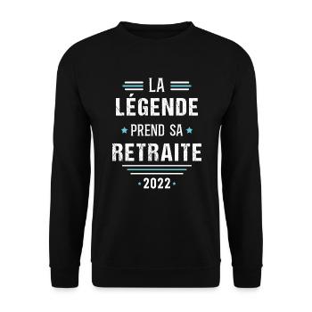 Retraité Idée cadeau Retraite humour carrière - Sweat-shirt Unisexe - noir - Devant - Alina (178cm) & Michal (187cm)
