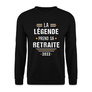 Retraité Idée cadeau Retraite humour carrière - Sweat-shirt Unisexe - noir - Devant - Alina (178cm) & Michal (187cm)