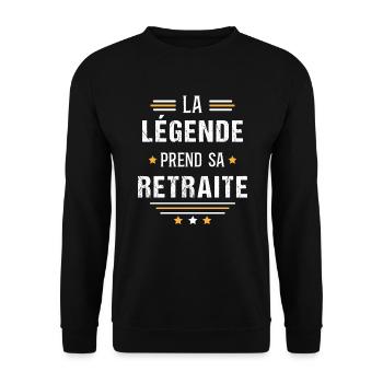 Retraité retraite cadeau de départ humour carrière - Sweat-shirt Unisexe - noir - Devant - Alina (178cm) & Michal (187cm)