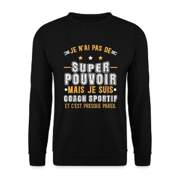 Coach sportif, idée cadeau entraîneur. Coaching - Sweat-shirt Unisexe - noir - Devant - Alina (178cm) & Michal (187cm)