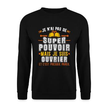 Chantier cadeau ouvriers humour métier du bâtiment - Sweat-shirt Unisexe - noir - Devant - Alina (178cm) & Michal (187cm)