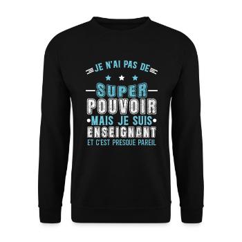 Enseignant humour professeur, école, idée cadeau - Sweat-shirt Unisexe - noir - Devant - Alina (178cm) & Michal (187cm)