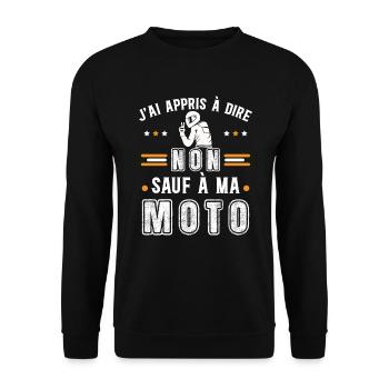 Motard idée cadeau Passion moto humour citations - Sweat-shirt Unisexe - noir - Devant - Alina (178cm) & Michal (187cm)