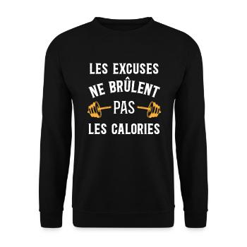 Musculation Sport. Citation Sportif Drôle Workout - Sweat-shirt Unisexe - noir - Devant - Alina (178cm) & Michal (187cm)